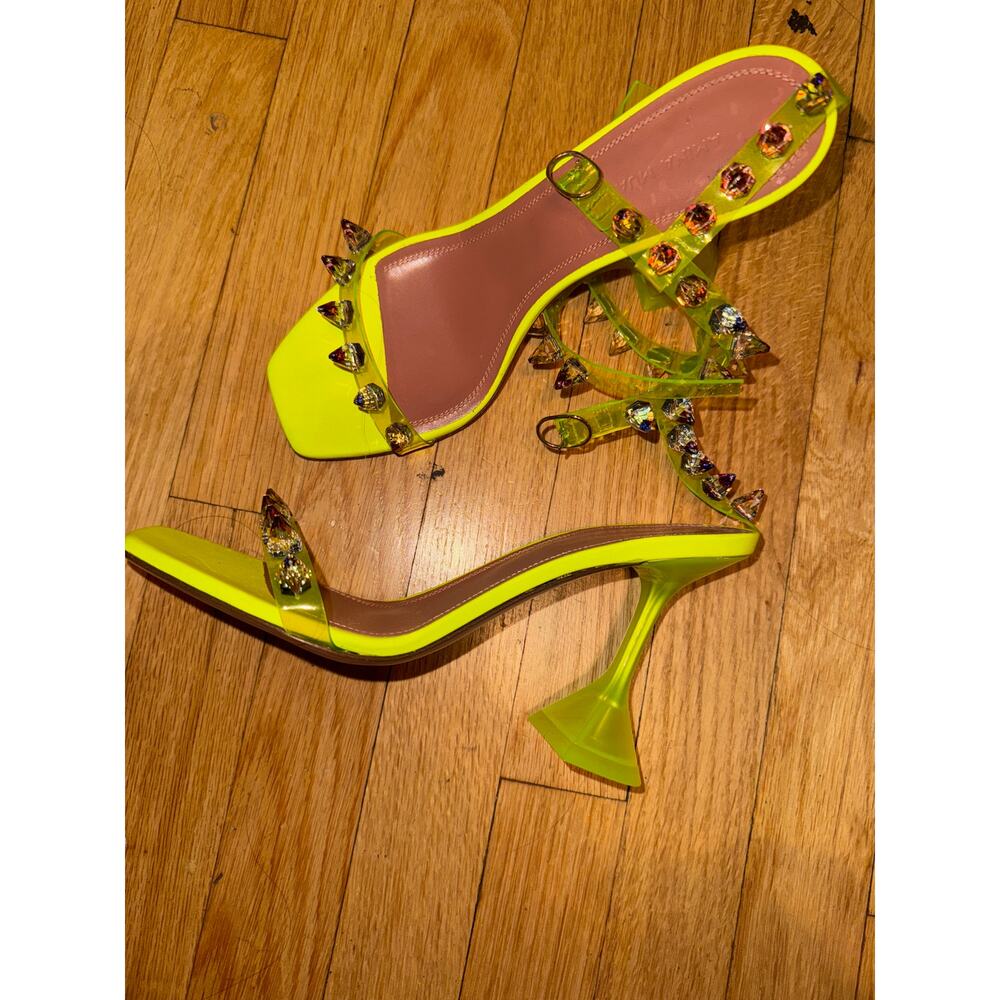 Amina Muaddi Julia spike studded heels 36